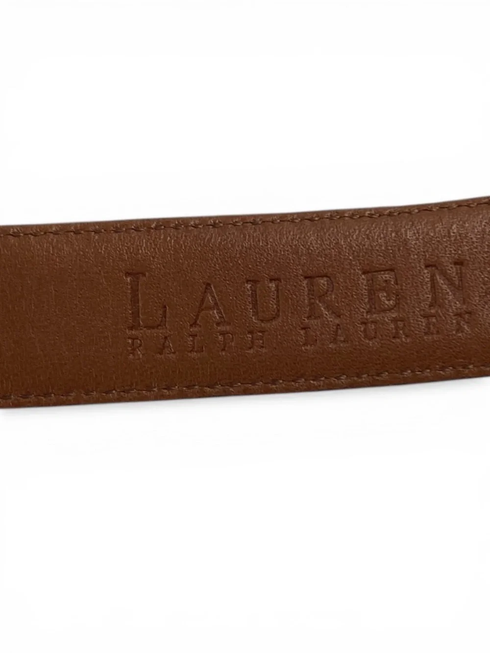 Lauren Ralph Lauren LRL Italian Leather Croc Embossed Belt in Brown Size L